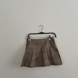 RSQ Checkered Mini Skirt - Brown and Tan